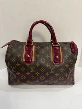 AUTH MINT LOUIS VUITTON MIRAGE MONOGRAM BURGUNDY RED Fading SPEEDY 30 BAG PURSE